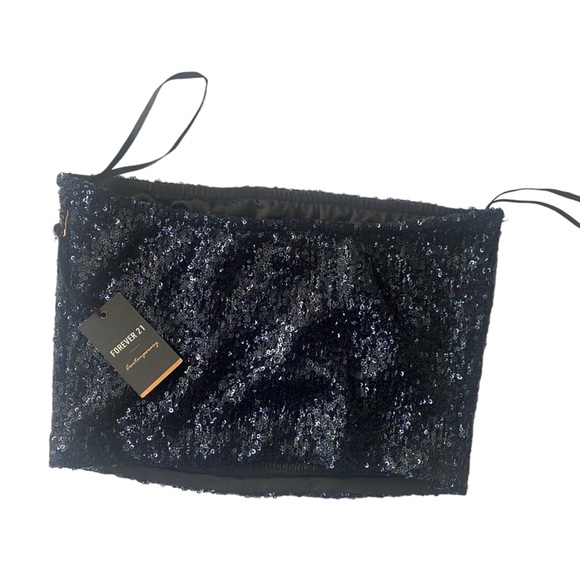 Forever 21 | NWT Blue Sparkly Tube Top - Picture 3 of 5